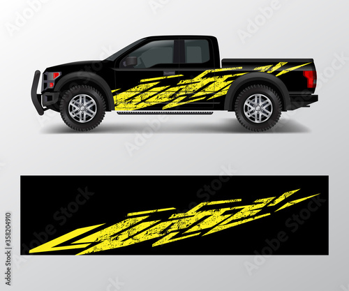 custom livery race rally offroad car vehicle sticker and tinting. Car wrap decal design vector