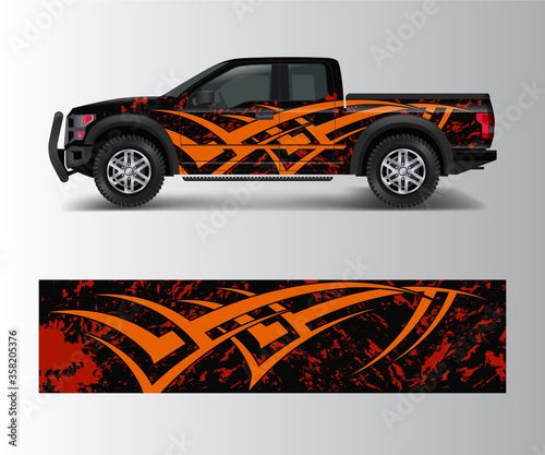 Racing graphic background vector for Truck, Pickup and vehicle branding. vinyl and wrap design vector