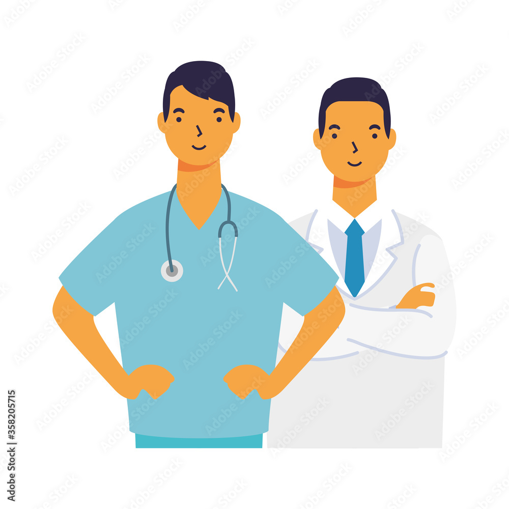 male doctors with uniforms vector design male doctors with uniforms vector design