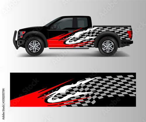 modern design for truck graphics vinyl wrap vector