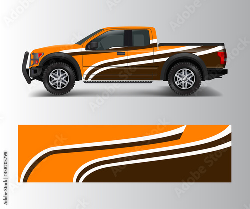 pickup truck graphic vector. abstract shape with grunge design for vehicle vinyl wrap