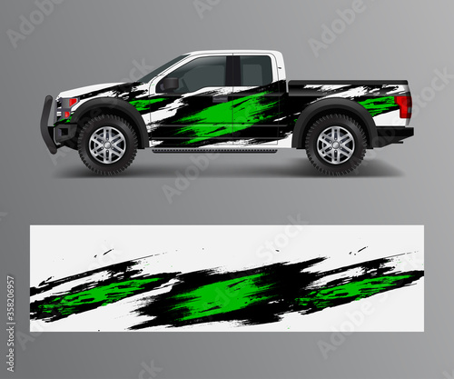 abstract Racing graphic background vector for offroad vehicle wrap design vector