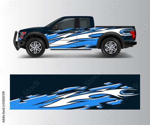 modern design for truck graphics vinyl wrap vector