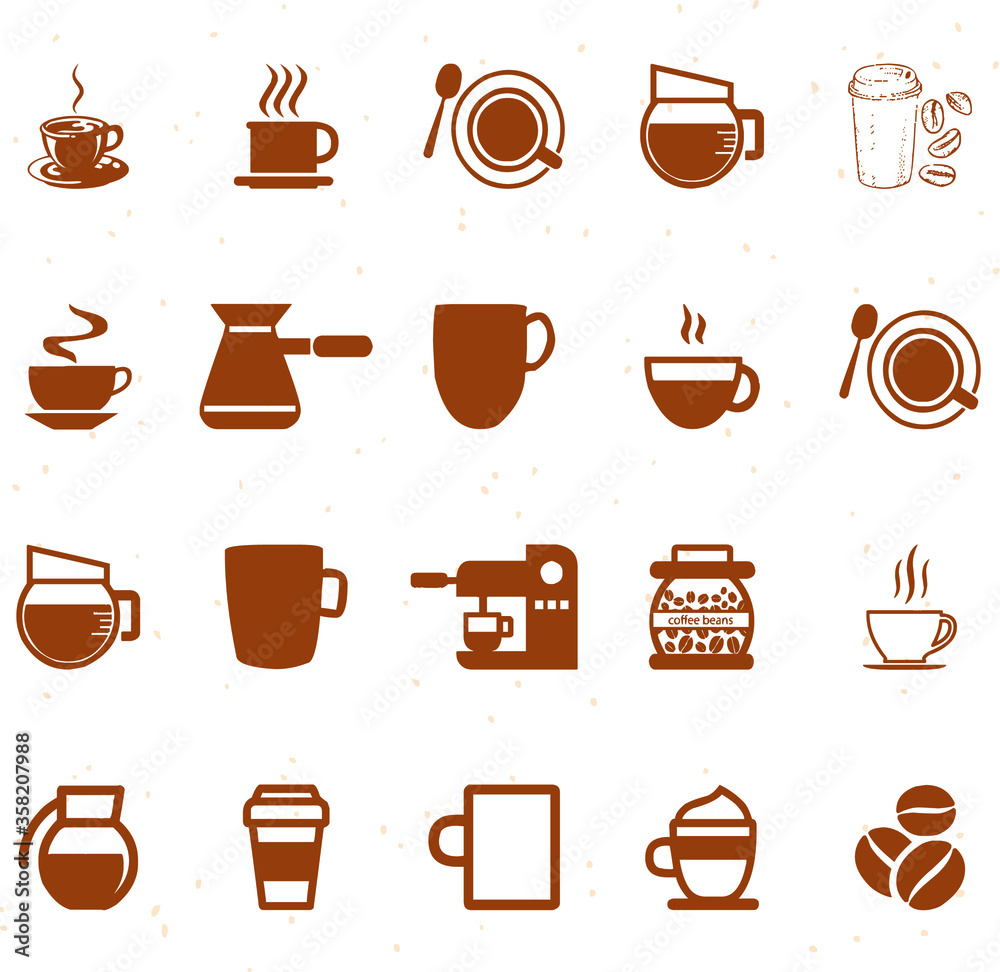 coffee cup icons set coffee cup icons set