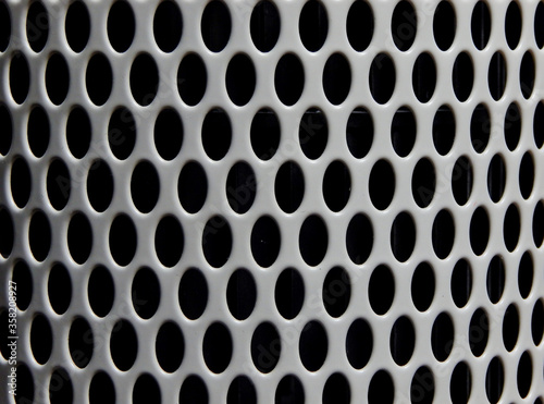 Close-up view of metal grille