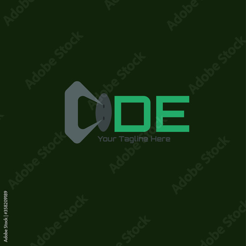 code logo with padlock abstrack icon