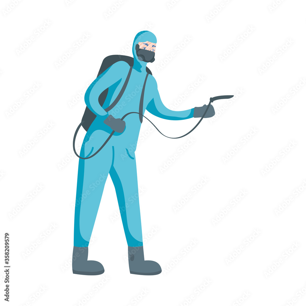 Man with protective suit and hose vector design Man with protective suit and hose vector design