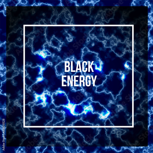 Black Energy, Futuristic Space Particles in Round Energy Structure, Like Neural Network, Energy Ray of Power Electric. Vector