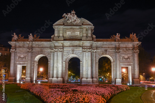 Beautiful night view of  Puerta de Alcala (Alcala  Door) - Madrid, Spain