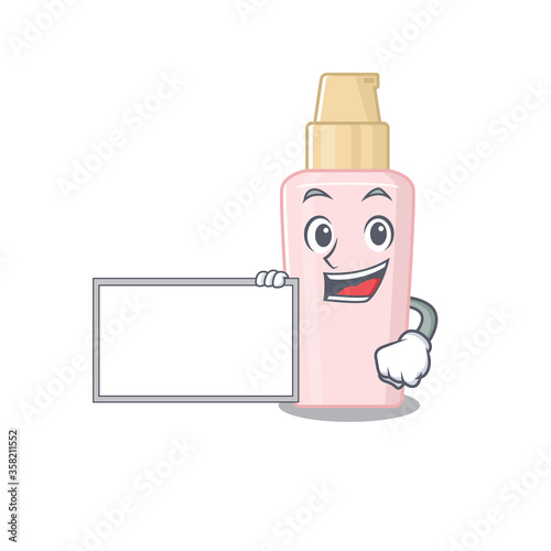 Cartoon character design of foundation holding a board