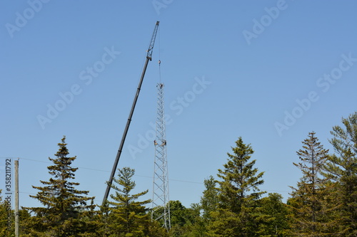 Installation of wireless 5g network tower