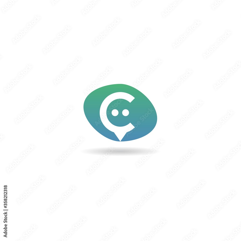 initial c with talk logo design vector, icon, element, template initial c with talk logo design vector, icon, element, template