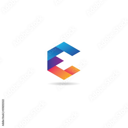 initial c with colorful logo design vector, icon, element, template