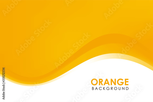 Abstract Dynamic Orange and White Wavy Background Design, Fresh Stylish Orange Background Template Vector