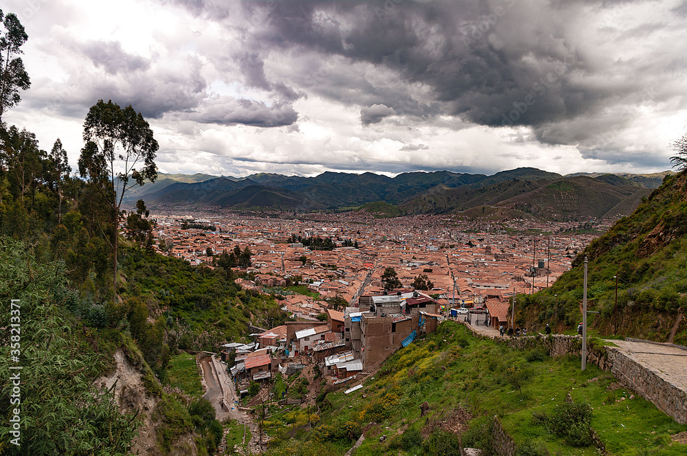 Panoramic of Cuzco from the mountain