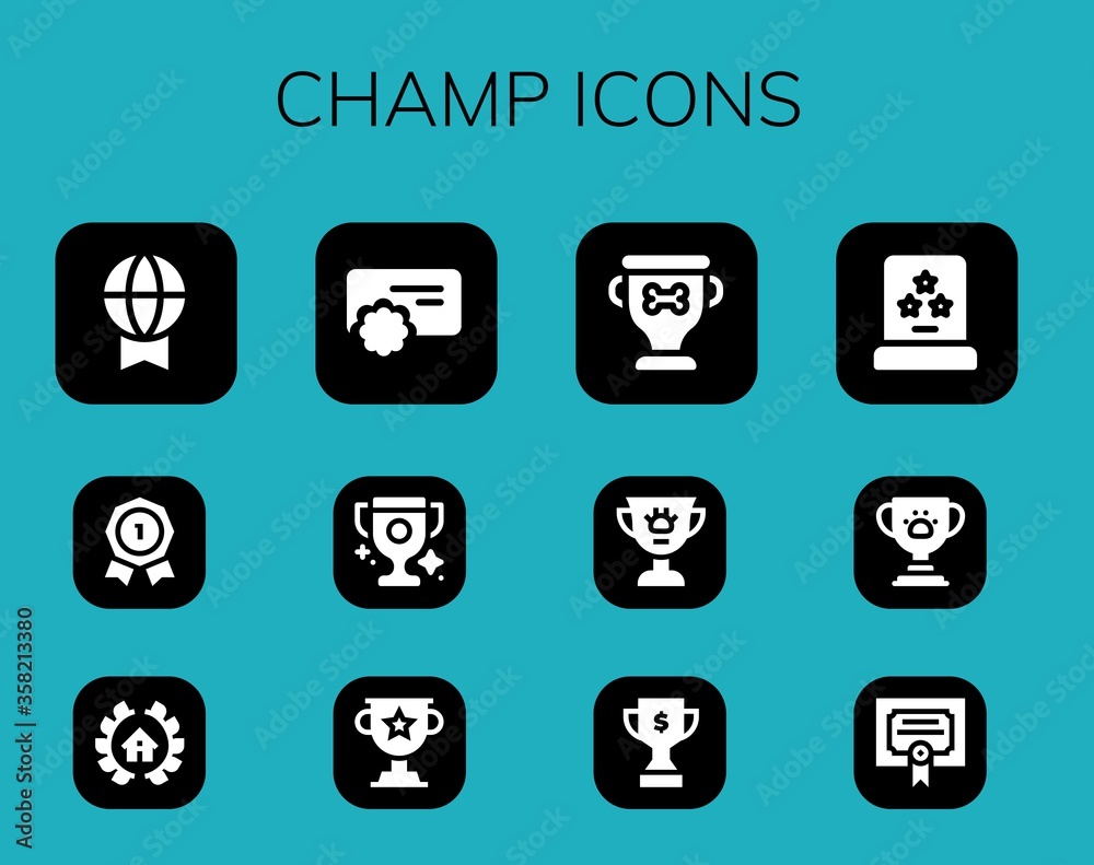 Modern Simple Set of champ Vector filled Icons Modern Simple Set of champ Vector filled Icons