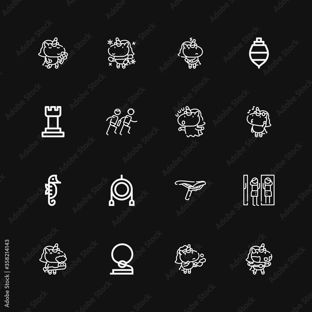 Editable 16 horse icons for web and mobile