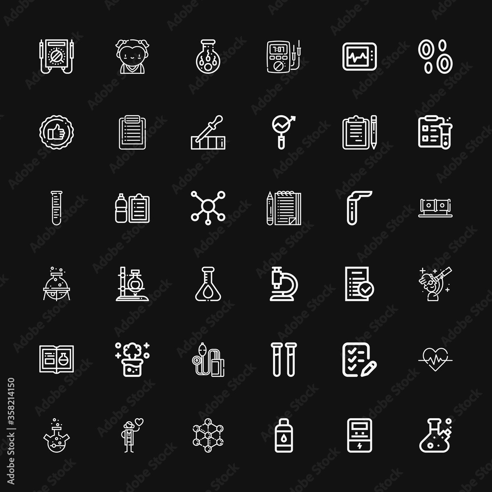 Editable 36 test icons for web and mobile