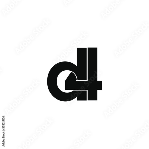 d4 letter original monogram logo design