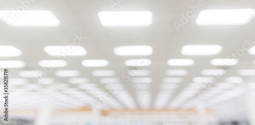 Abstract blurred background image of warehouse.