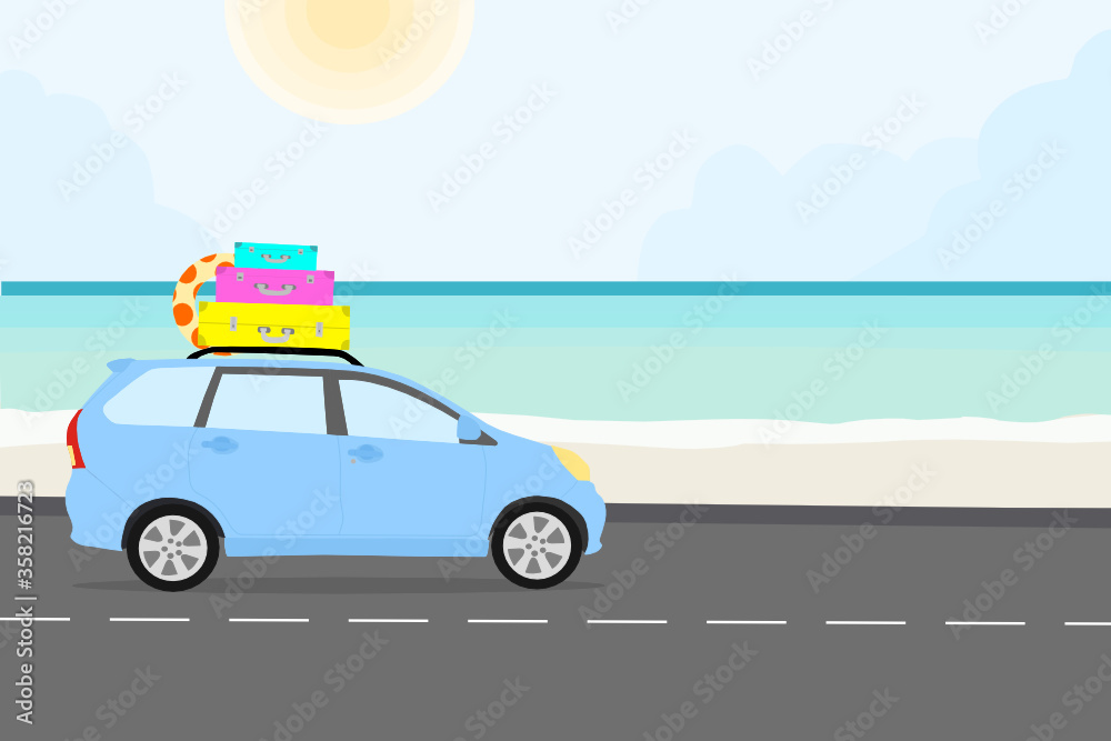 Fototapeta premium car on the beach