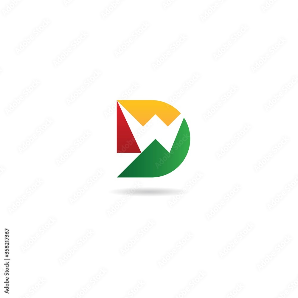 initial d with w letter logo design vector, icon, element, template initial d with w letter logo design vector, icon, element, template
