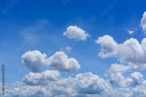 Blue sky with white clouds in a day, Summer season
