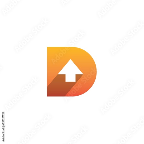 initial d with up logo design vector, icon, element, template