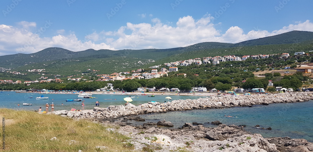 Rocky coast on adriatic sea in croatia