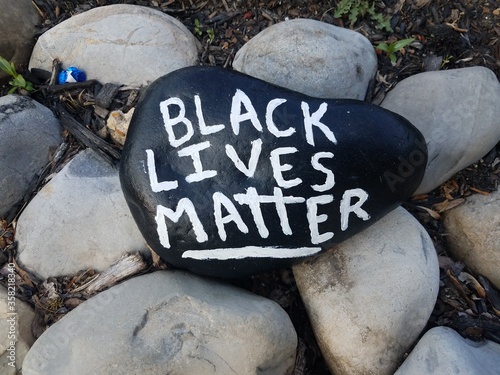 painted black lives matter rock or stone