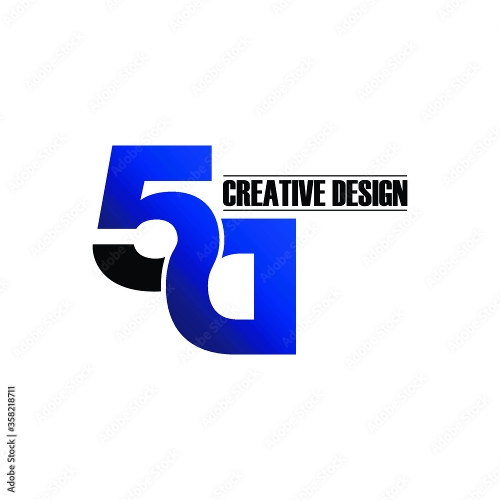 Letter 5D logo design vector. monogram logo vector illustration. Letter 5D logo design vector. monogram logo vector illustration.