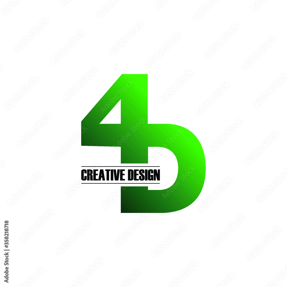 Letter 4D logo design vector. monogram logo vector illustration. Letter 4D logo design vector. monogram logo vector illustration.