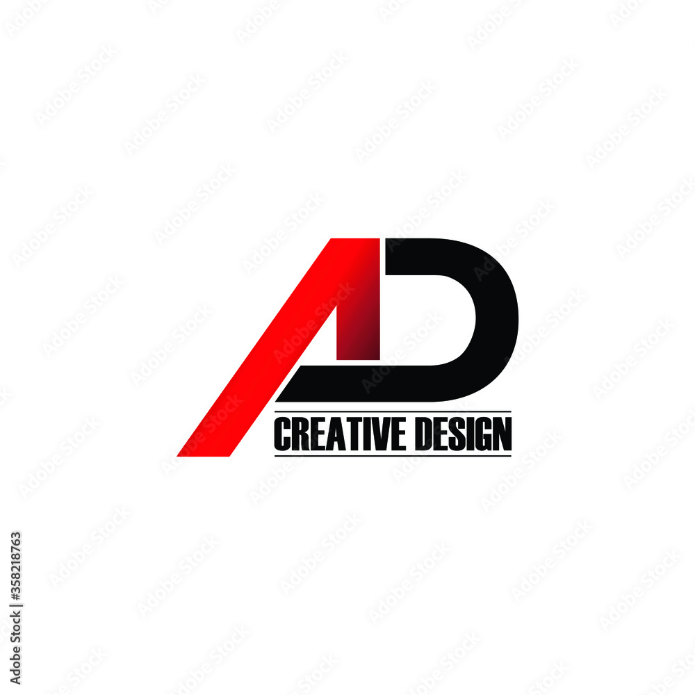 Letter AD logo design vector. monogram logo vector illustration. Letter AD logo design vector. monogram logo vector illustration.