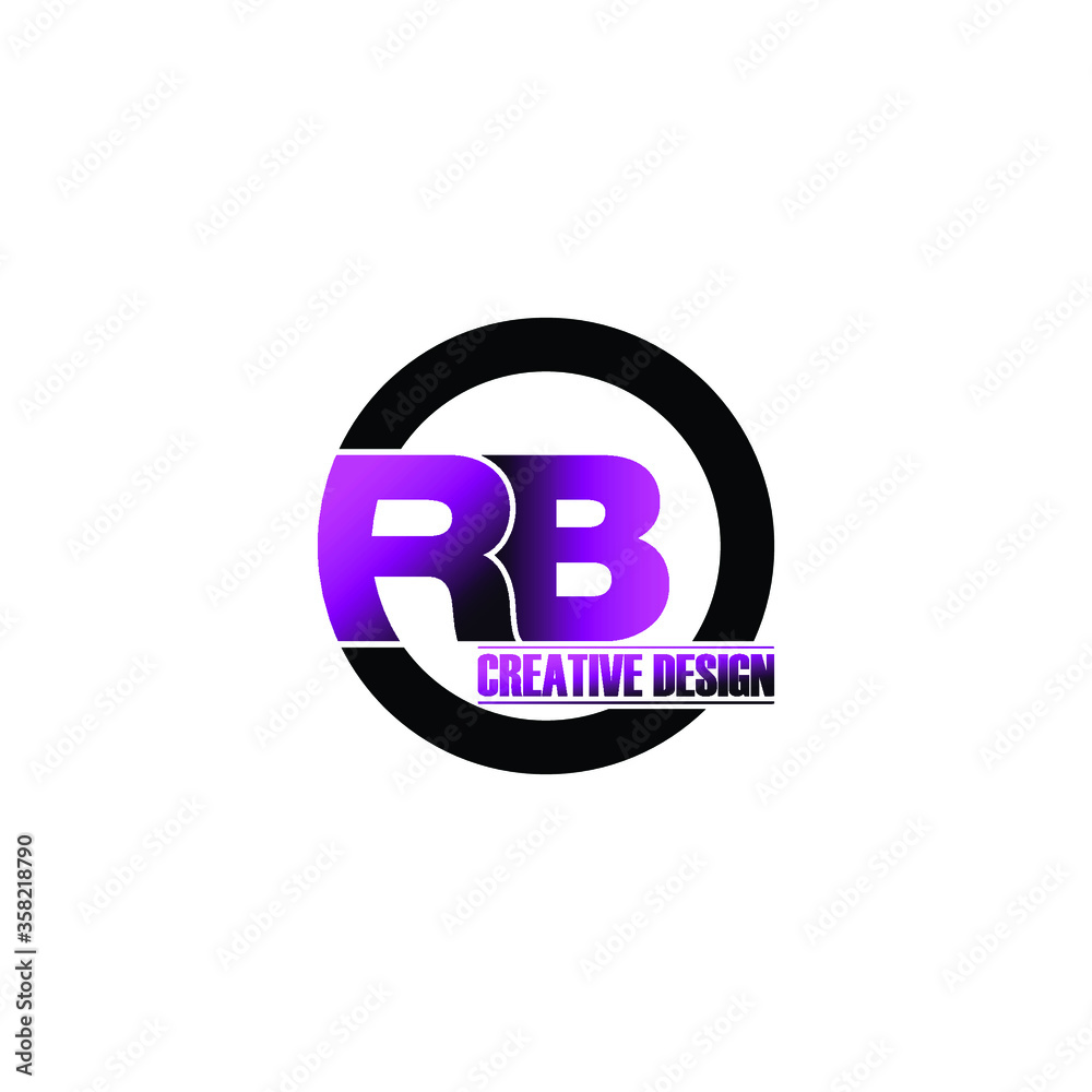 Letter RB circle logo design vector. monogram logo vector illustration ...