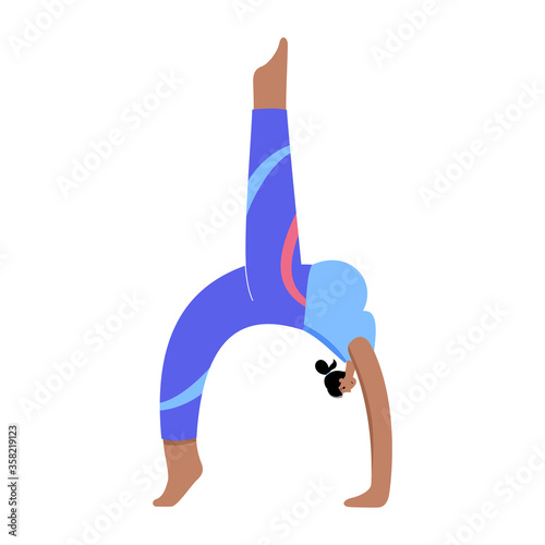 Yoga flat vector illustration. Healthy pregnancy.