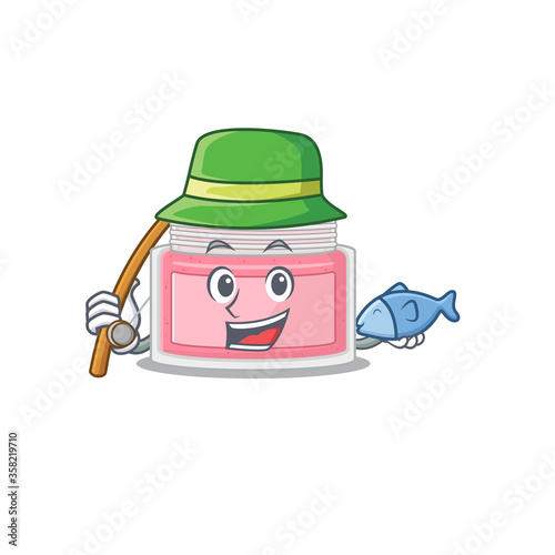 Cartoon design style of body srub ready goes to fishing