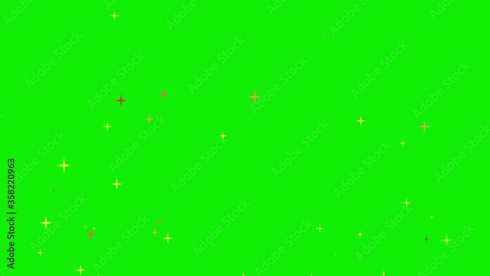 Small twinkling stars on green screen background. Small twinkling stars on green screen background.