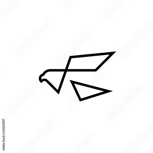 eagle falcon bird logo vector icon illustration