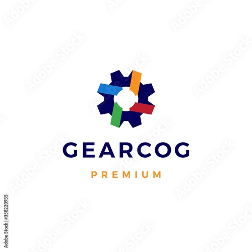 gear cog cogs logo vector icon illustration photo