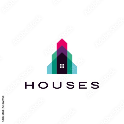 house home mortgage roof architect logo vector icon illustration