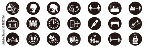 coronavirus store warning imfomation illustration vector
