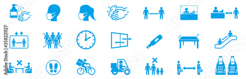 coronavirus store warning imfomation illustration vector