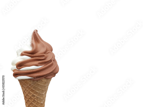 ice cream swirl fresh in summer holidyas chocolate and cream