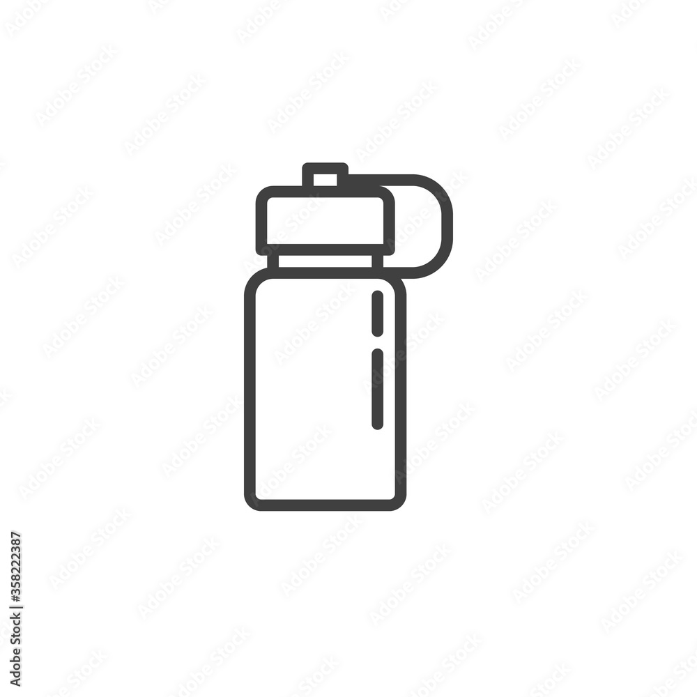 Thermos flask line icon. linear style sign for mobile concept and web design. Vacuum water bottle outline vector icon. Symbol, logo illustration. Vector graphics Thermos flask line icon. linear style sign for mobile concept and web design. Vacuum water bottle outline vector icon. Symbol, logo illustration. Vector graphics