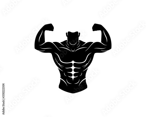 Strong man with black colors