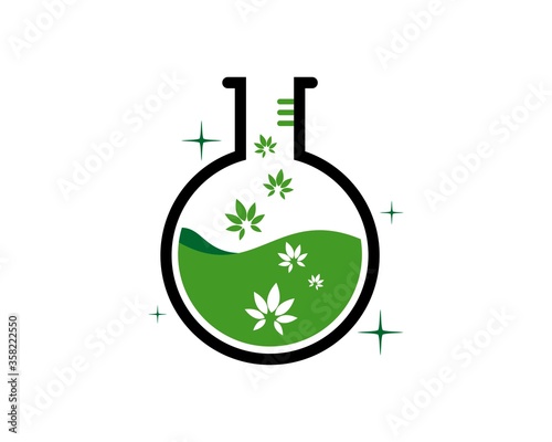 Bottle Laboratory with cannabis oil inside