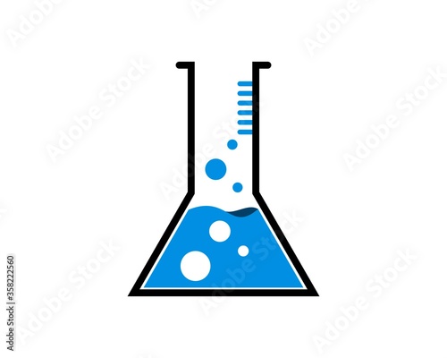 Bottle laboratory with liquid inside