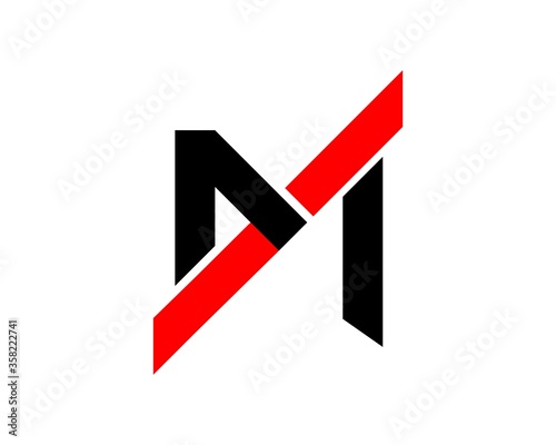 M Letter with Red Line slash