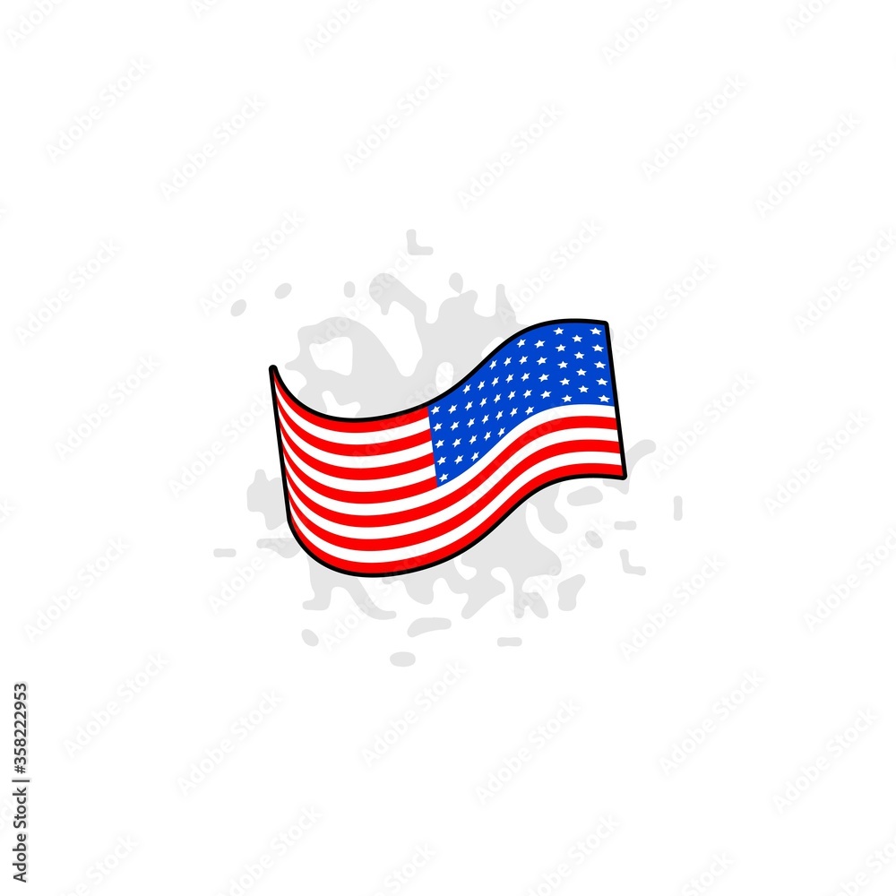 American flag vector design template illustration