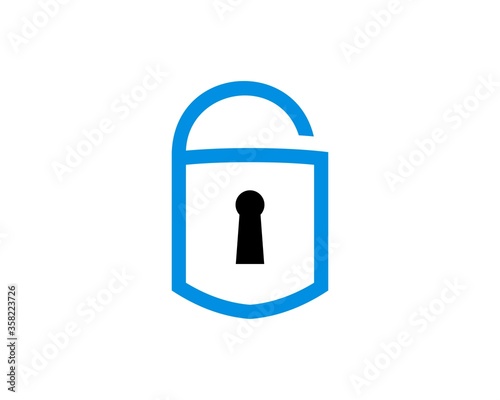 Simple padlock with outline